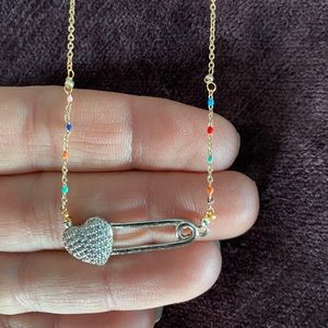 NWT Lucky Brand Petite Necklace w Heart Pin Detail